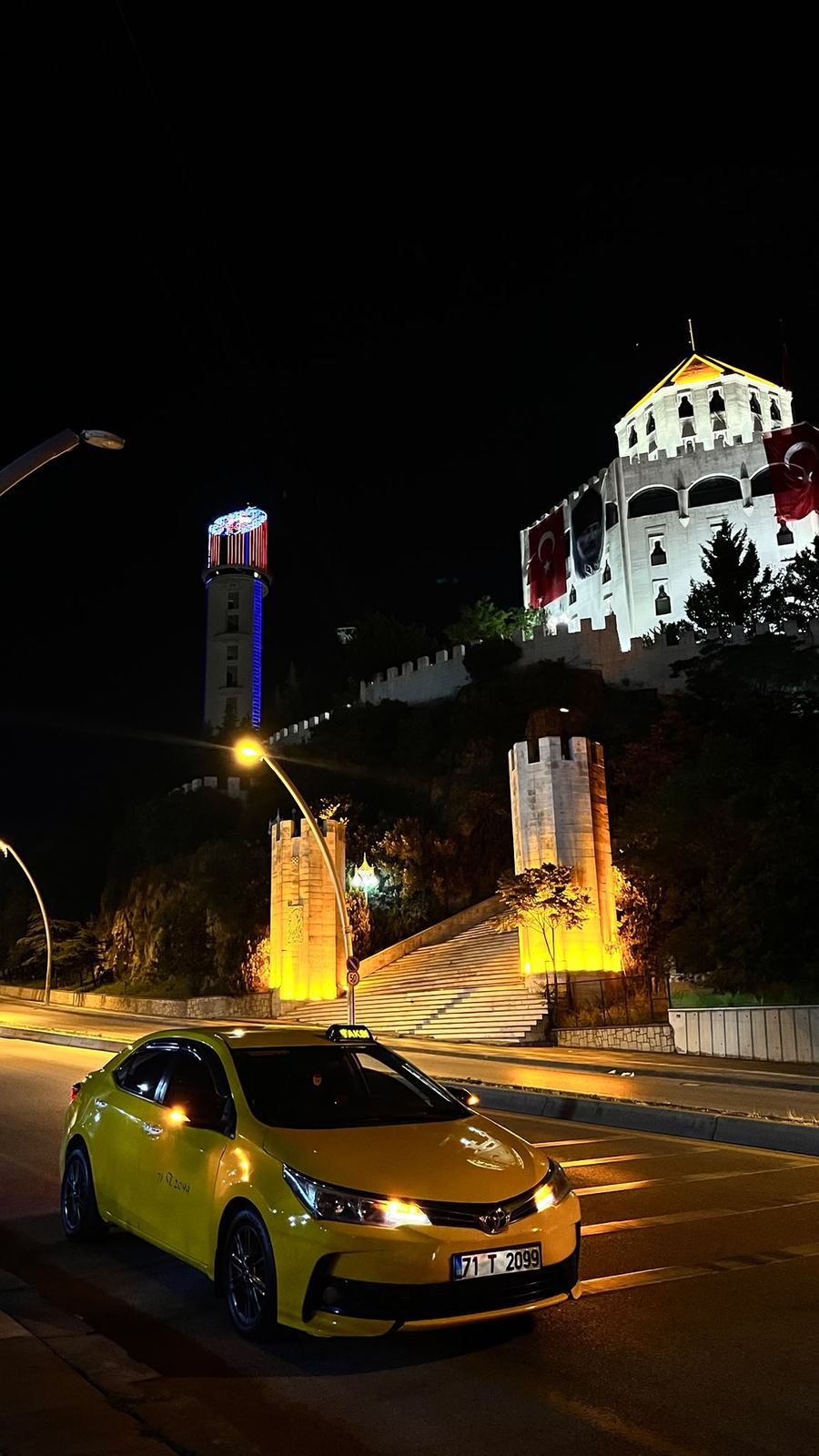 Yenişehir Taksi aracı gece şehirlerarası sefer güzergahında